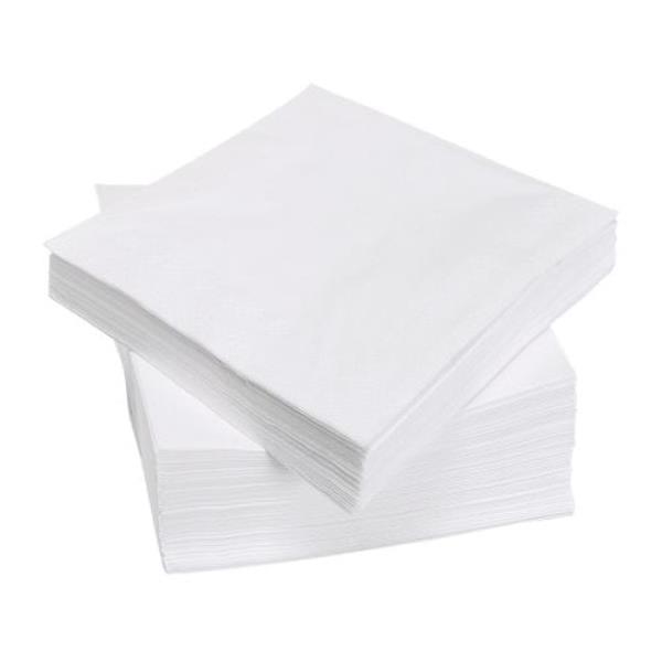 SERVIETTE 33X33 BLANC 1PLI 100% PURE OUATE 9 PACK