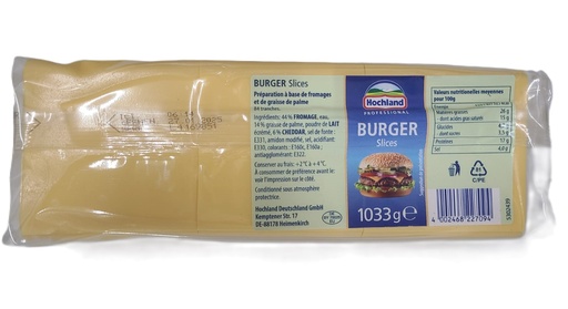 [CHEDFON4] HOCHLAND BURGER SLICES CHEDDAR X 1.033 KG